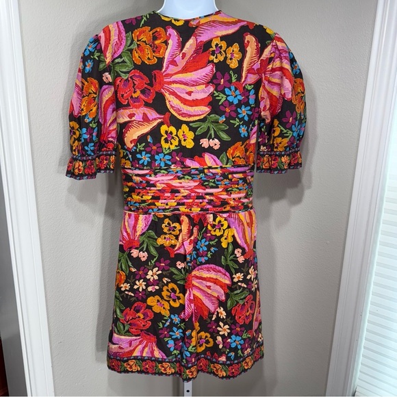Farm Rio Pink Black Spring Bananas Dress Size Small - Picture 3 of 16
